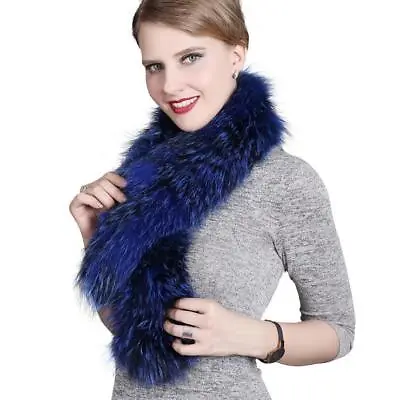 2020 Real Fox Fur Knitted Women Winter Boa Scarf Real Fur Scarves Wrap Mufflers • $22.79