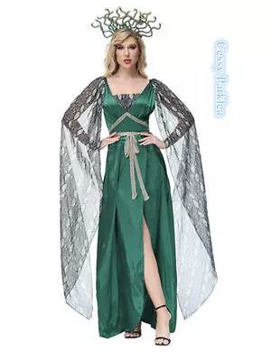 £31.97 • Buy H-J1-2 Womens Greek Goddess Medusa Mythical Serpent Siren Costume + Headband