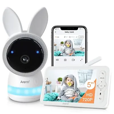 ARENTI Baby Monitor With Camera And Night Vision App & 5''Screen Control 2K • £131.89