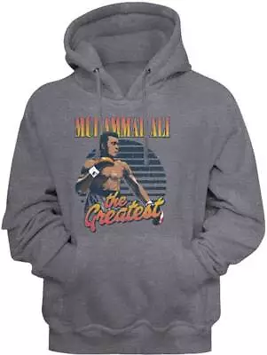 Muhammad Ali Hoodie Mens The Greatest Of All Time Gunmetal Heather MD - 2XL • $59.99