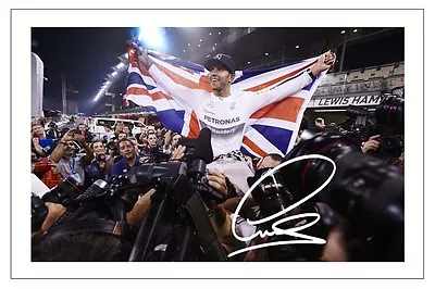 Lewis Hamilton 2014 World Champion Mercedes F1 Signed Photo Print Formula One  • £6.90