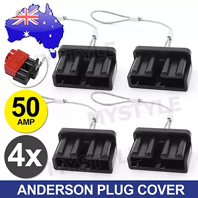 4 X Dust Cap Black Anderson Plug Cover Style Connectors 50AMP Battery Caravan • $6.95