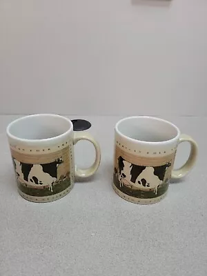 2 Otagiri Japan Warren Kimble American Folk Art  Cow  Mug/cup Farm Country • $17.25