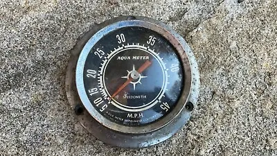 Vintage Aqua Meter Vintage Wood Old Boat Parts Speedometer Gauge  • $64.50