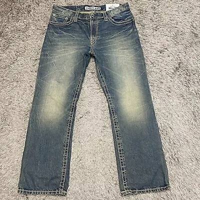 Express Jeans Mens 33x30 Kingston Classic Fit Denim Distressed Bootcut Pants NWT • $49.95