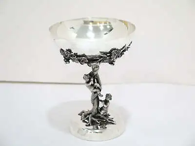 5.5  Sterling Silver Vintage Italian Cherubs On Grapevine Footed Candy Nut Dish • $800