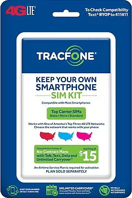 Tracfone Keep Your Own Phone 3-in-1 Prepaid SIM Kit • $11.98