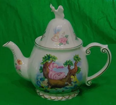 Disney Parks Alice In Wonderland Porcelain Teapot Mad Hatter Cheshire Cat EUC • $38.50