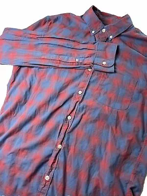 Bonobos Men's Shirt Size Large Button Up Slim Fit Blue & Red Plaid Long Sleeve • $19.99