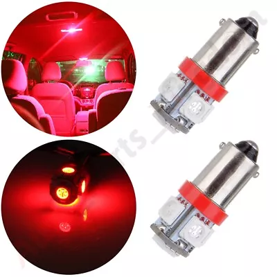 2pcs Ultra Red Ba9 5-smd High Power Led Map Dome Light Bulbs Lamp Ba9s H6w T4w • $8.26