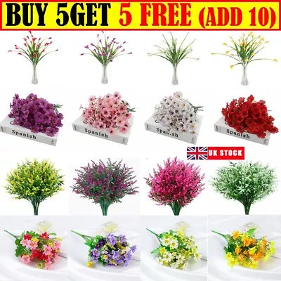 Artificial Flowers Plants In/Outdoor Fake Graves Garden Wedding Home Decor UK • £2.09