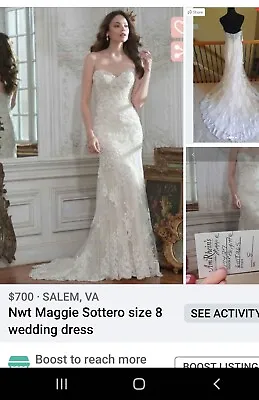Maggie Sottero Wedding Dress Size 8 • $350