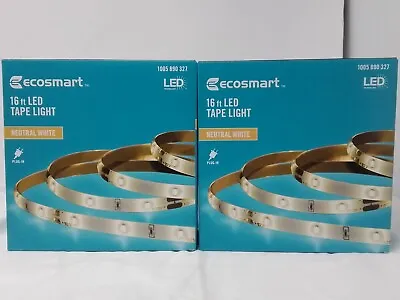 Lot Of 2x EcoSmart 16 Ft. Indoor Neutral White LED Strip Light • $22.49