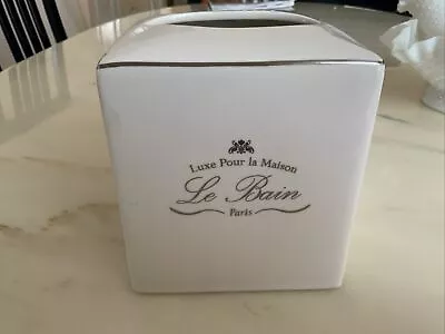 Kassatex Porcelain Tissue Box Cover Luxe Pour La Maison Le Bain Paris - Cream • £19.46