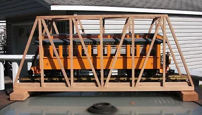 G Gauge Handmade White Oak Thru Truss Bridge 24  Long For G Gauge Trains • $72.95