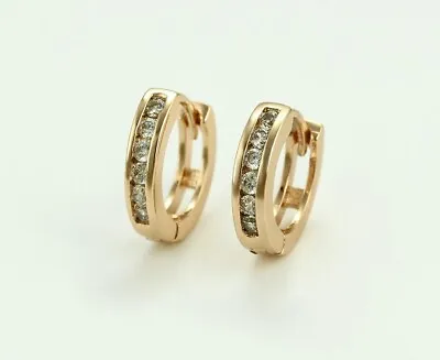 9ct 9K Yellow Gold Plated Girls Tiny 12mm Hoop Earrings +Gift Pouch Uk Seller • £6.29