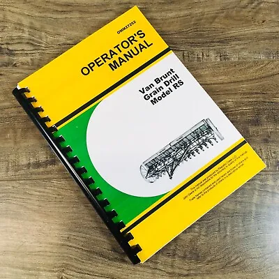 Operators & Parts Manual For John Deere Model RS Van Brunt Grain Drill Owners JD • $13.97