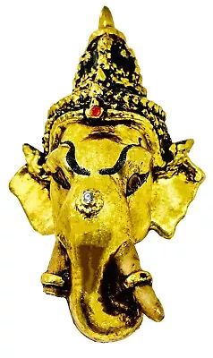 Ganesha Deity Thai Khon Mask Thai Sculptures Ramayana Thai Décor Crafts BUD-068 • $50