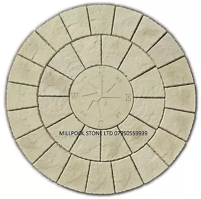 1.8m  Buff  New Compass Paving Circle Patio Slabs Stone (delivery  Exceptions) • £157