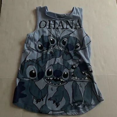 Disney Stitch Ohana Women's Light Blue Tank Top Size S 3-5 (as Is) • $6.95