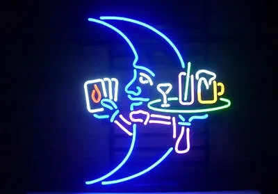 US STOCK 17 X14  Blue Moon Martini Waitress Neon Sign Light Lamp Bar Artwork • $124.98