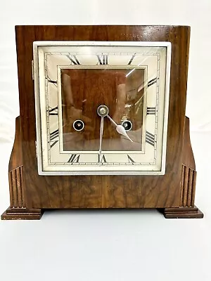 German Art Deco C1930’s Haller  Walnut Mantle Clock • £195