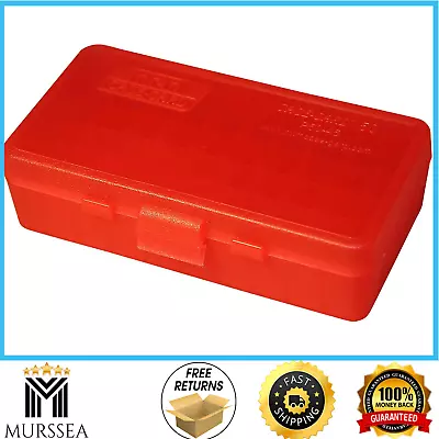 MTM 40/45/10MM Cal 50 Round Flip-Top Ammo Box For 45 ACP 40 S&W... Clear Red • $3.63