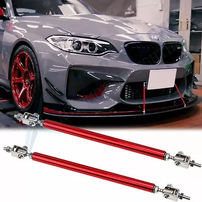 Red Adjust Front Bumper Lip Splitter Strut Rod Tie Support Bars For BMW 8 -11  • $15.29