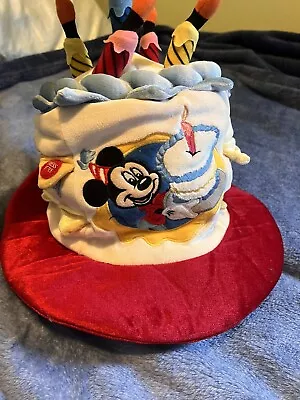 VTG Mickey Mouse Happy Birthday Cake Hat Light Up Candles Disney World • $14