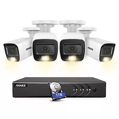 ANNKE 5MP Security System 4 Camera 8 Channel DVR Home Outdoor Motion Alert  • $349.49