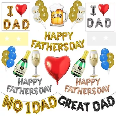 Fathers Day Balloons Bunting Banner Self Inflating Balon Cheers Party Decoration • $12.44