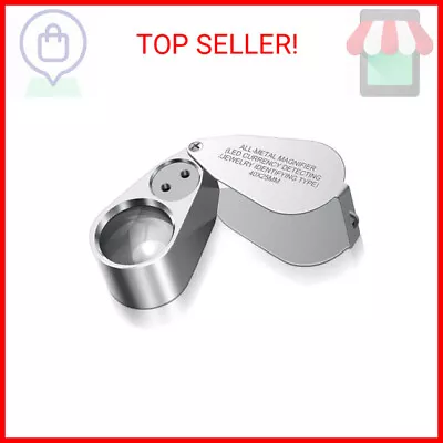 40X Jewelers Loupe Magnifier With LED/UV Light For Close Work Gardening Kids - • $12.09