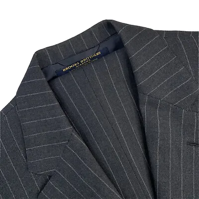 VTG 40 R Brooks Brothers   Makers   Flannel Weight 3/2 Roll Cable Stripe Suit • $295