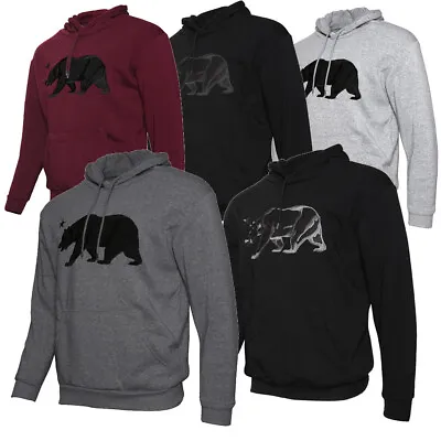 Mens Sweatshirt Pullover Hoodie Embroidered Bear Long Sleeve Pocket Sweater • $24.88