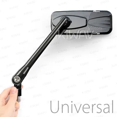 Motorcycle Mirrors Modern Black 10mm Universal Magazi • $128.81