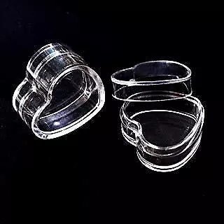 48 New Empty Clear 5 Gram Plastic Heart Shape Pot Jars Cosmetic Container • $15.37