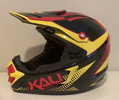 New Kali Protectives Motocross MX Off Road Adult Helmet Large Red Yellow Black • $29