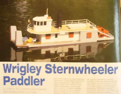 Original Model Boat Plan 2012 Wrigley 121 Semi Scale Stern Wheeler River Boat • $12.62