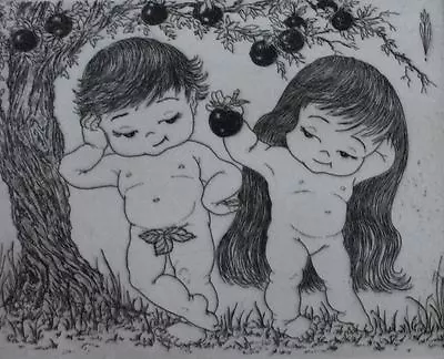 MARGARET ANN GAUG - “ADAM And EVE” - Etching • $150