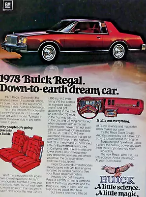 1978 Buick Skylark Vintage Original Print Ad 8.5 X 11  • $5.95