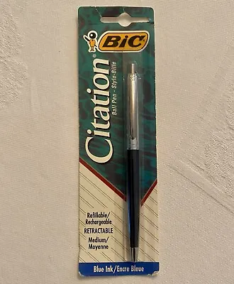 Vintage Bic Citation Ball Pen Refillable Retractable Blue Ink New NIP 1995 USA • $13.95