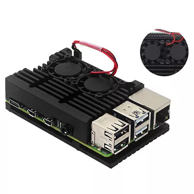 $18.69 • Buy Metal Armor Case Shell Box With Dual Fan Heatsink For Raspberry Pi 4 Model B 4B