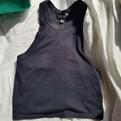 £5 • Buy Topshop Black Halter Neck Race Vest Size 6
