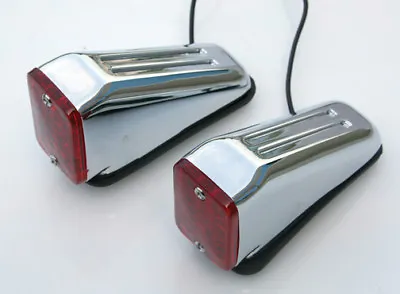 Ultima Chrome Plated 12V Amber Lens Wedge Style Marker Lights For Harley Models • $28.49