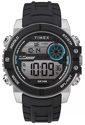 Timex Men's DGTL Sphere Chronograph Silicone Strap Sport Watch 45mm TW5M34600 • $29