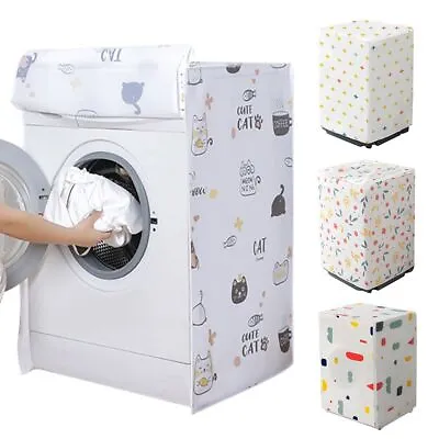 $14.10 • Buy Washing Machine Cover Sunscreen Dustproof Waterproof Washer Dryer Case Cartoon