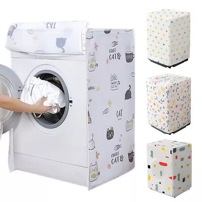 Washing Machine Cover Sunscreen Dustproof Waterproof Washer Dryer Case Cartoon • $13.80