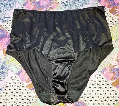 Plus Sized Vintage Cacique Black Second Skin Hi-Cut Panty-Size 14-16 • $6.99