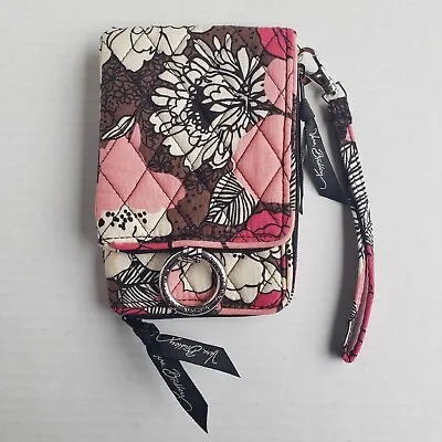 Vera Bradley Mocha Rouge Zip Folding Wrist Wallet ID Window  • $10.83