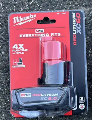1 X Milwaukee 48-11-2460 M12 REDLITHIUM 6.0 Compact Battery Genuine • $49.99